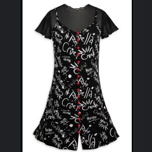 Disney Cruella Punk Goth Black Dress With Mesh Top By Her Universe Size XL